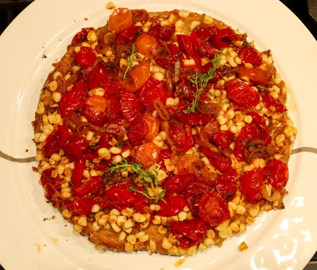 Corn and Tomato Tarte Tatin | The Fancy Pants Kitchen