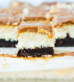Brownie Cheesecake Bars with Dulce de Leche