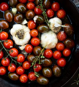Roasted Cherry Tomatoes with Garlic and Herbs