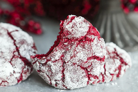 Red Velvet Crinkle Cookies