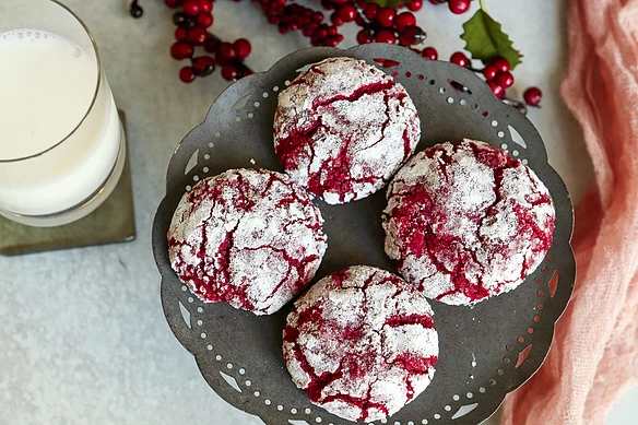 Red Velvet Crinkle Cookies