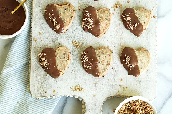 Dipped Toffee Shortbread Cookies