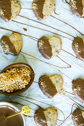 Dipped Toffee Shortbread Cookies