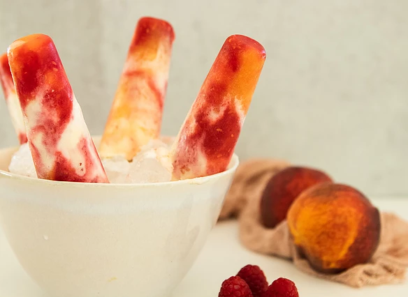 Peach Melba Popsicles