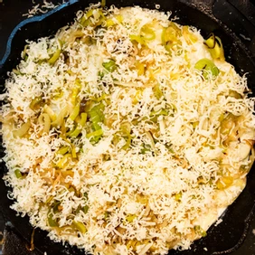 French Potato Gratin with Leeks & Gruyère Cheese