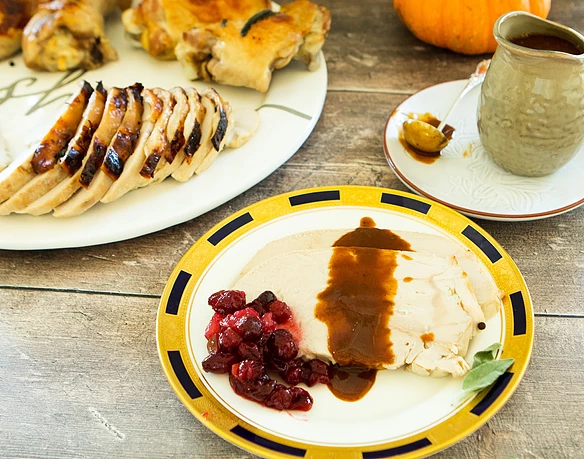 Deconstructed Turkey with Sage Gravy