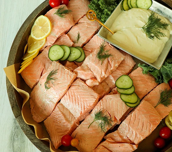 Cold Poached Salmon with Mustard-Lime Sauce
