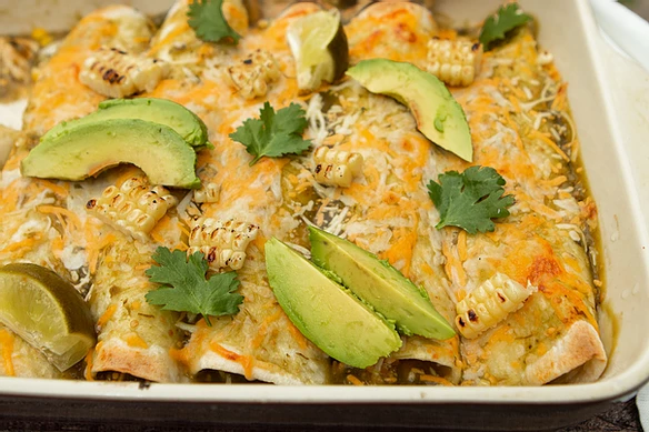 Chipotle Chicken Corn Enchiladas