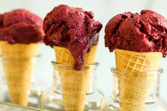 No-Churn Mixed Berry Soft-Serve