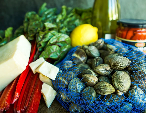 Bucatini with Clams & Wilted Greens