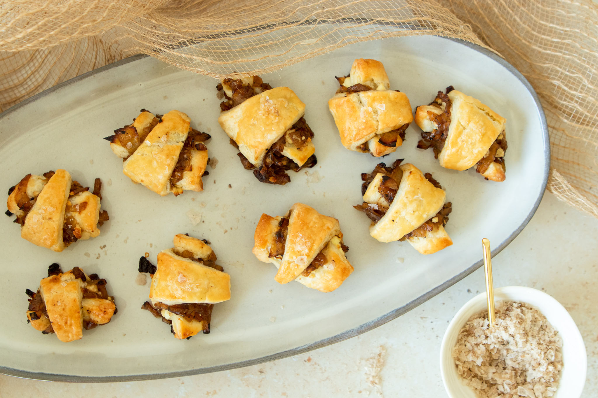 ONION JAM AND GOAT CHEESE RUGELACH