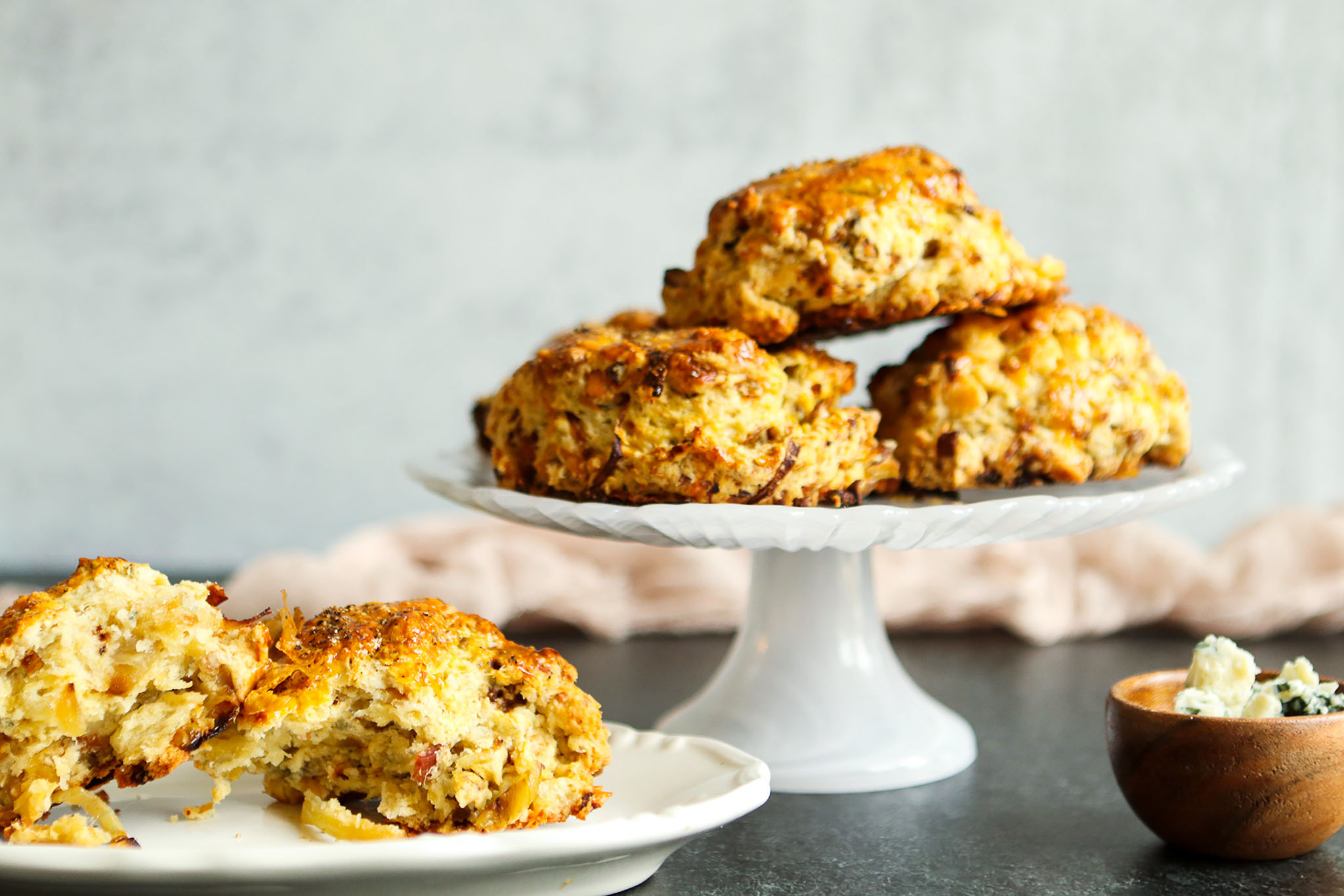 GORGONZOLA AND BACON DROP BISCUITS