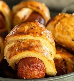 Pigs in a Blanket with Black Pepper Pastry