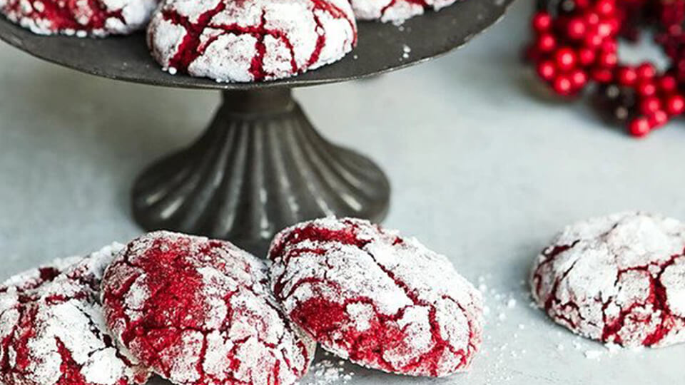 Red Velvet Crinkle Cookies