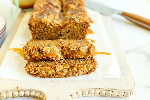 Salted Caramel Banana Nut Bread