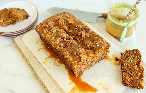 Salted Caramel Banana Nut Bread