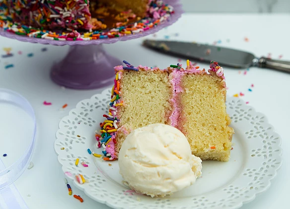 Sprinkle Vanilla Layer Cake