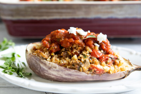 Baked Stuffed Eggplant | The Fancy Pants Kitchen