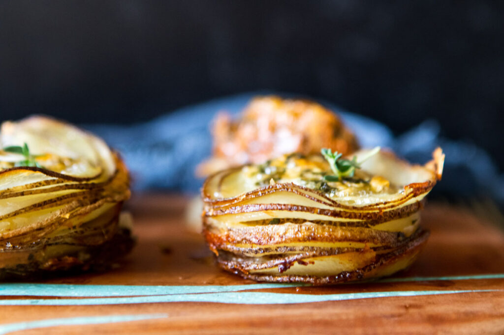 Boursin Potato Stacks - Cooking and Cussing