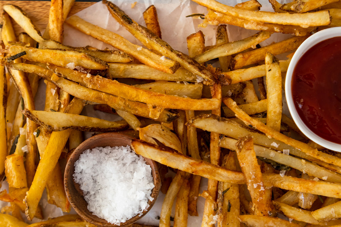 Oven-Crispy French Fries with Paprika-Parmesan Salt