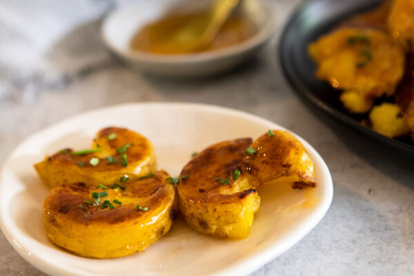 Honey Roasted Smashed Potatoes