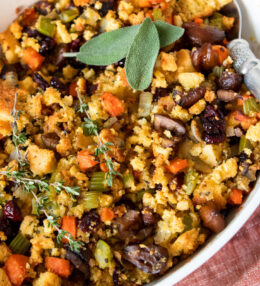 Chestnut and Cranberry Cornbread Stuffing