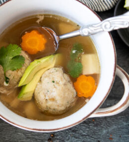 Mexican Matzo Ball Soup with Chipotle and Lime