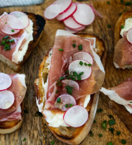 Prosciutto and Goat Cheese Toasts
