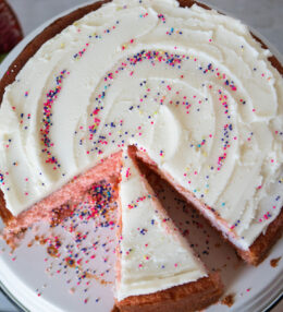 Strawberry-Glazed Pink Velvet Cake