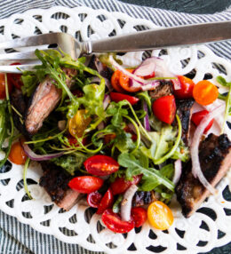Grilled Skirt Steak with Tomato Salad