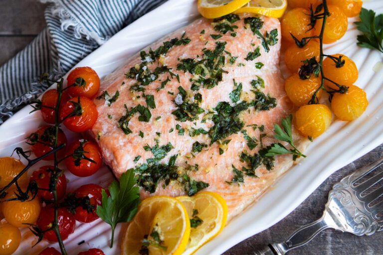 Garlic & Herb-Roasted Salmon | The Fancy Pants Kitchen