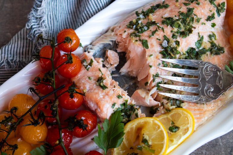 Garlic & Herb-Roasted Salmon | The Fancy Pants Kitchen