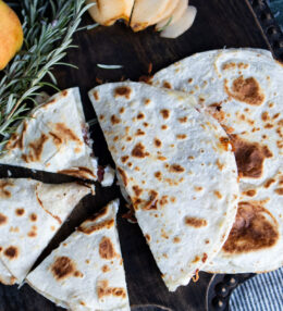 Pear Bacon and Goat Cheese Quesadilla