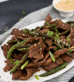 Soy-Glazed Flank Steak with Blistered Green Beans