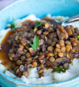 Lentil Stew with Mushroom Gravy