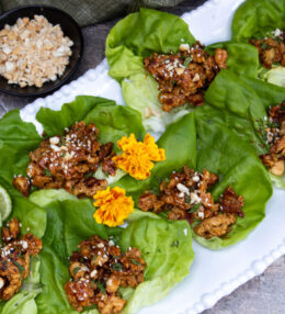 Crispy Miso Lime Tofu Lettuce Wraps