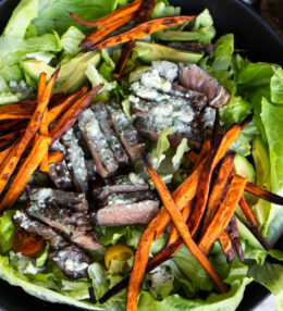 Sweet Potato Fry Steak Salad