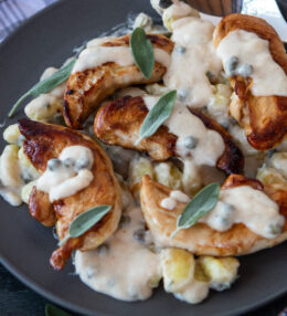 Chicken Gnocchi and Caper Butter Sauce