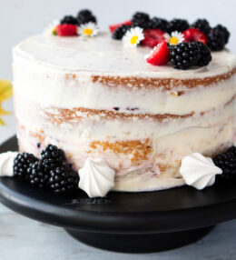 Blackberry Lavender Naked Cake