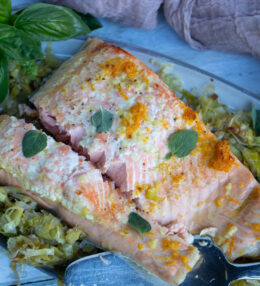 Salmon with Caramelized Leeks