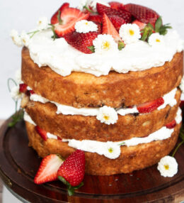 Strawberry Chamomile Naked Cake
