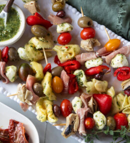 Italian Tortellini Antipasto Skewers