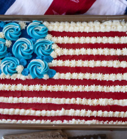Patriotic Vanilla Sheet Cake