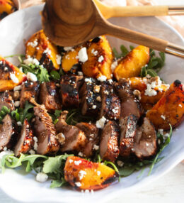 Balsamic Pork and Grilled Peach Salad