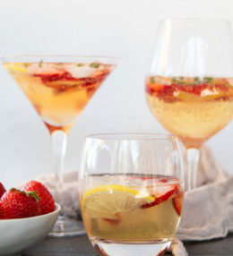 Strawberry Thyme Lillet Spritzer