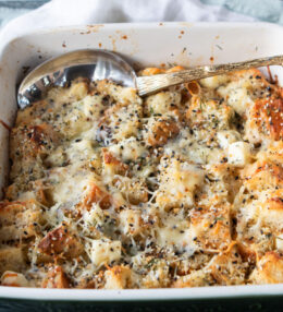 Everything Spice Savory Bread Pudding